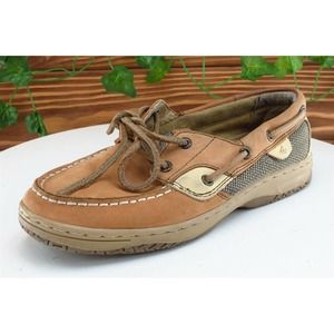 Sperry Top-Sider Youth Boys Shoes‎ Sz 3.5 M Brown Leather Boat Shoe